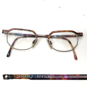 Vintage Pro-Design Denmark Glasses Frames Funky Pink Blue Orange